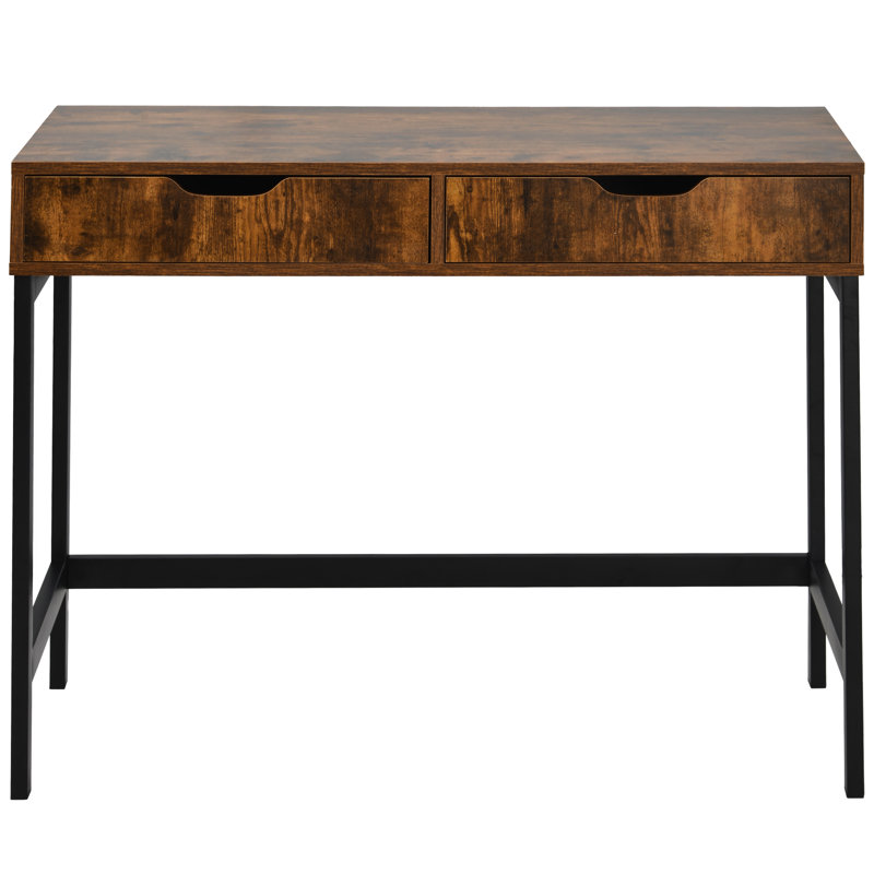 Bothwell Metal Base Writing Desk, Black, Brown