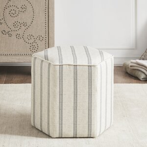 Martha Stewart Ellen Striped Farmhouse Cube Ottoman