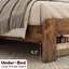 Structure de lit plateforme en bois brun foncé, avec options de rangement sous le lit substantielles, assemblage silencieux et simple, pas de sommier pour grand lit, fabrication silencieuse, ressort, facile à assembler, amplement inférieur-1567755277