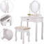 Ensemble de coiffeuse avec tabouret et miroir