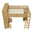 Wood Loft Bed With Cabinet And Bookshelf, Queen Size Loft With Wardrobe And Desk For Kids,Natural-428136067