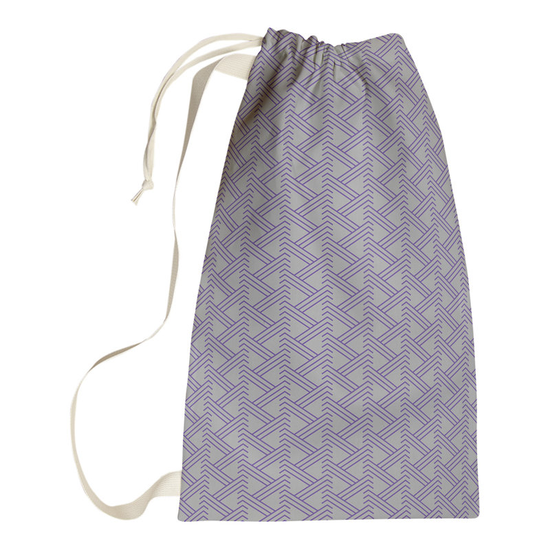Jordao Laundry Hamper with Handles, 29" H x 18" W x 1.5" D, Gray/Purple