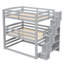 Lit superposé triple gris pleine grandeur avec escalier de rangement et configuration séparée, construction en pin, escalier de conception idéale pour 3 personnes, idéal pour les invités-1772066912