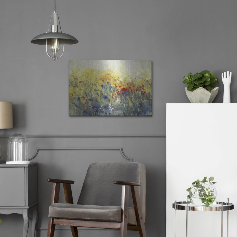 Art mural en métal «Flowers Sway I» par Tim O'Toole, Luxe