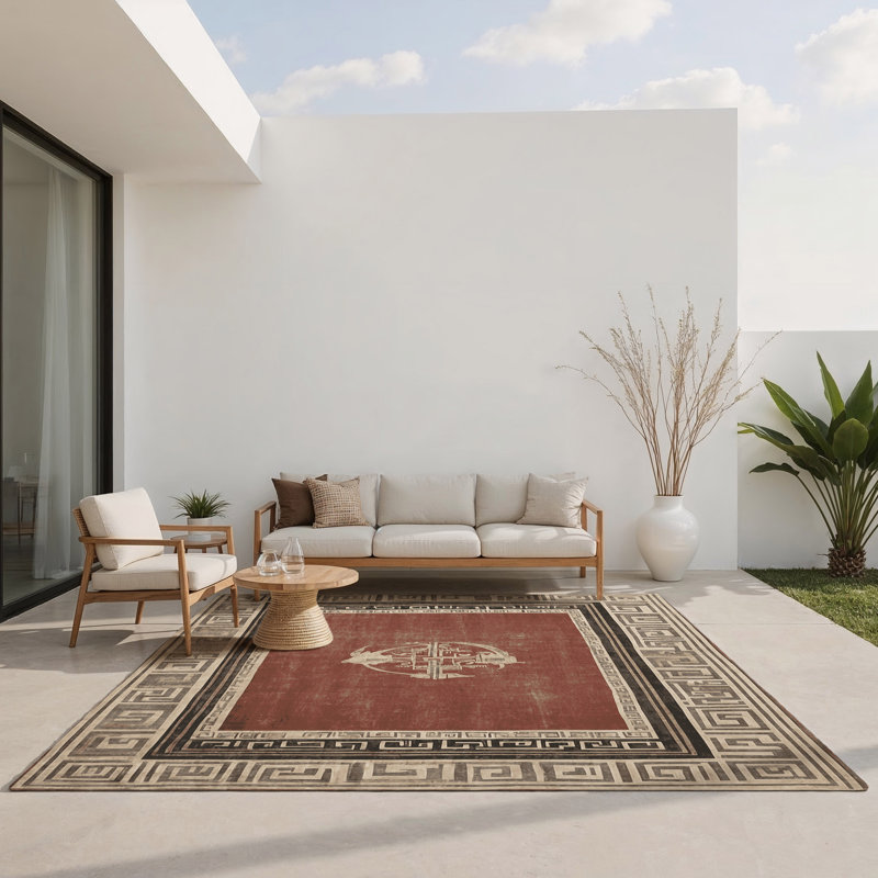 Orphean Lyric Indoor And Outdoor Area Rug, Rectangle 4' x 6'
