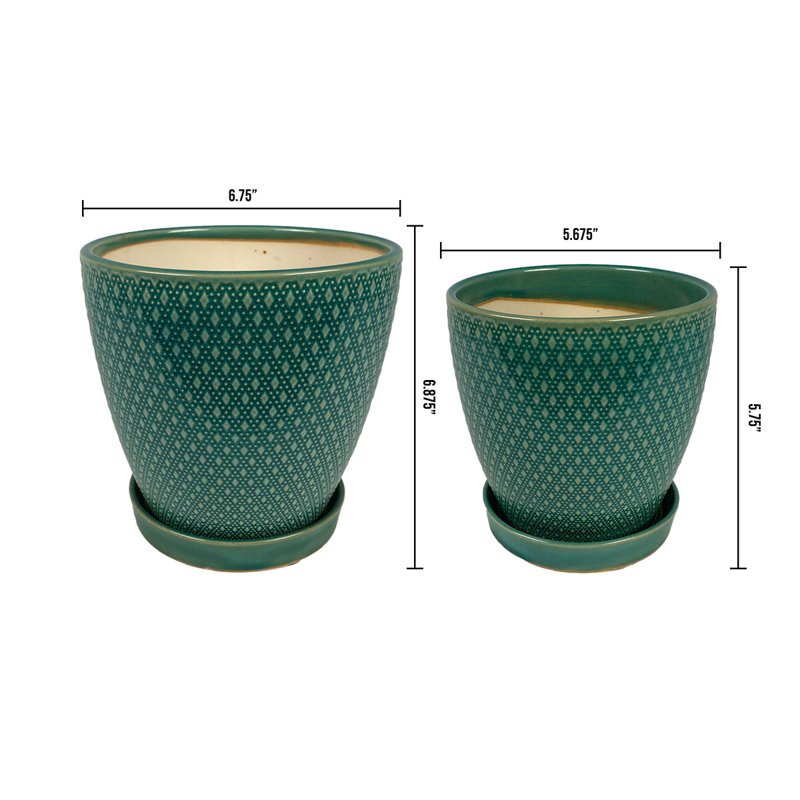 Latif Ceramic Pot Planter, Green