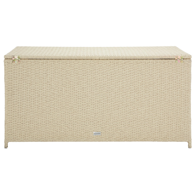 Latitude Run® Oliveira 46.5 " W 50 Gallons Wicker Deck Box, Beige