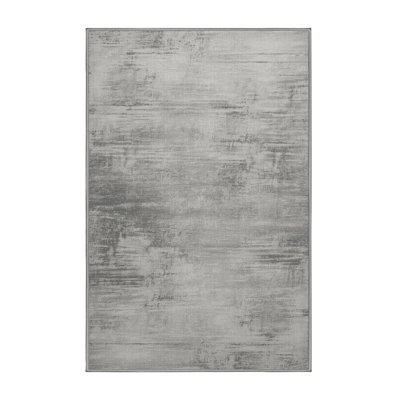 Machine Washable Abstract Brown Area Rug