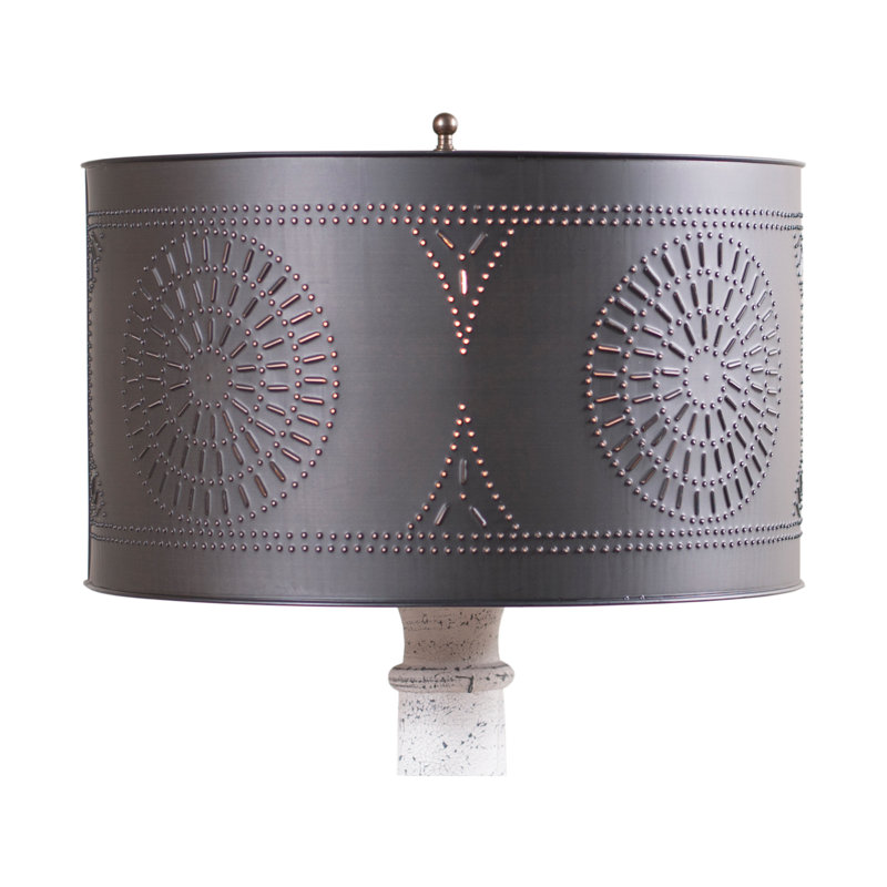 Abat-jour tambour en métal noir Kruse, H 9 po x l 15 po x P 15 po