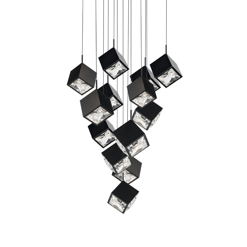 Ice Cube Square Multi-Light 4-CCT Pendant, Black