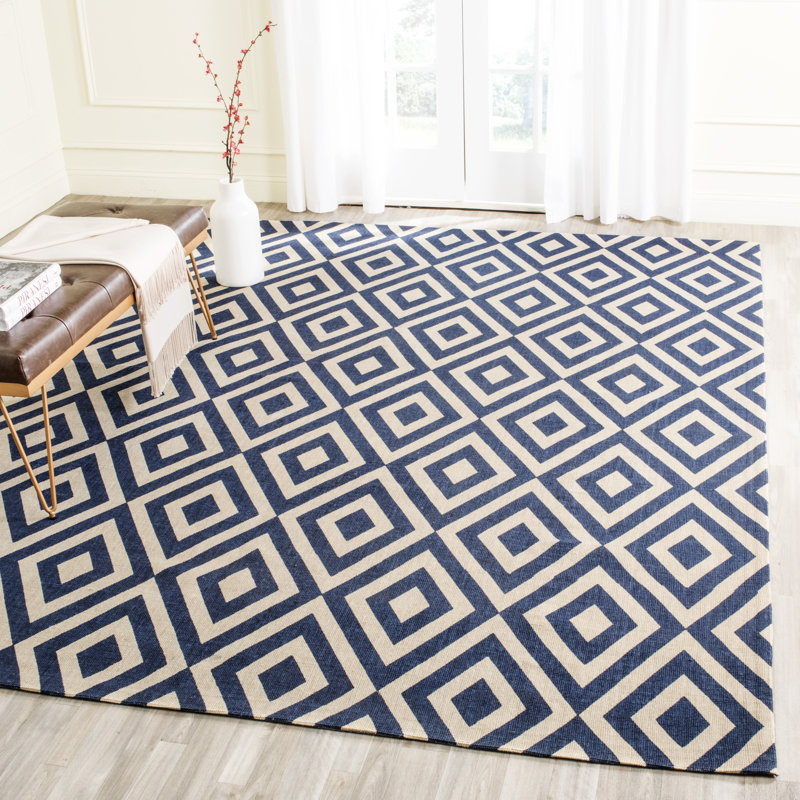 Nilde Cedar Brook Hand Loomed Jute Geometric Rug, Rectangle 4' x 6'