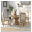 5-Piece Extendable Round Dining Set with Upholstered Chairs