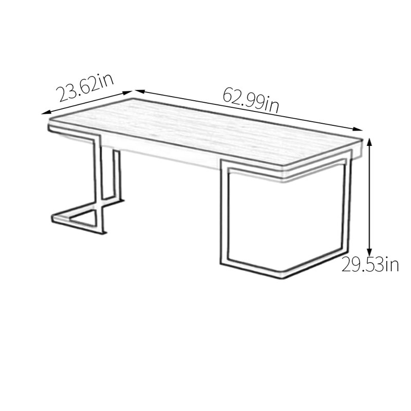 Bureau spacieux et ergonomique, H 29,53 po x l 62,99 po x P 23,62 po