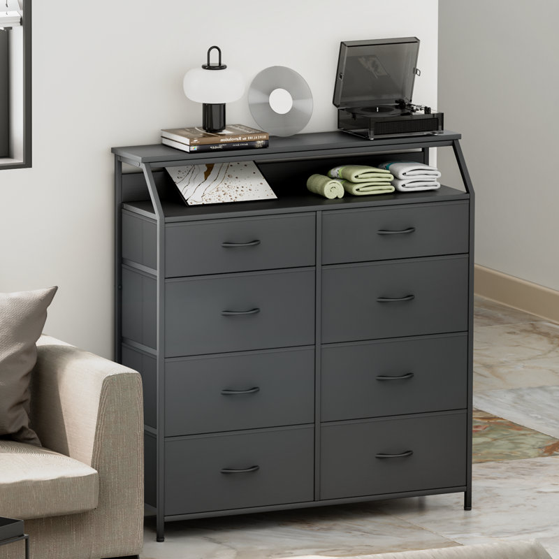 Commode 8 tiroirs Newquist, Noir