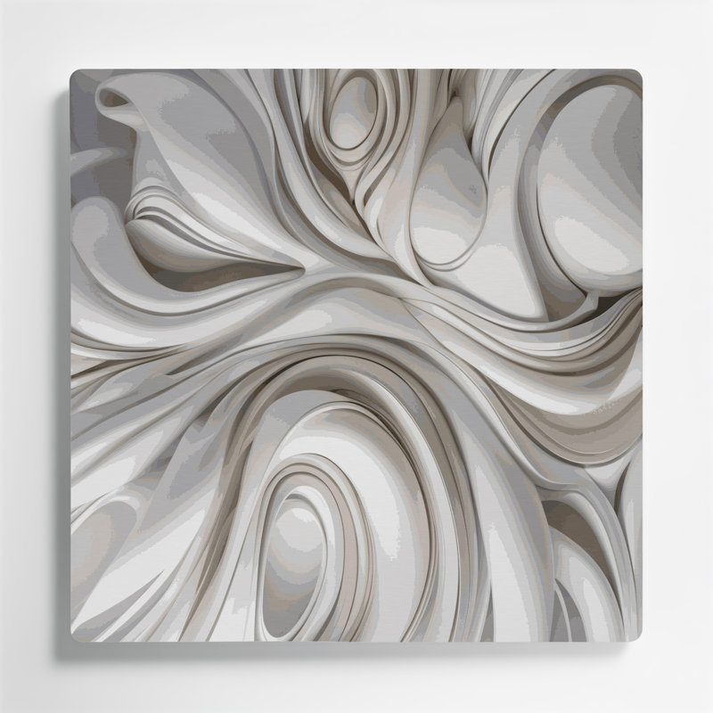 Art mural gris Biomorphic Abstraction 80, H 32 po x l 32 po
