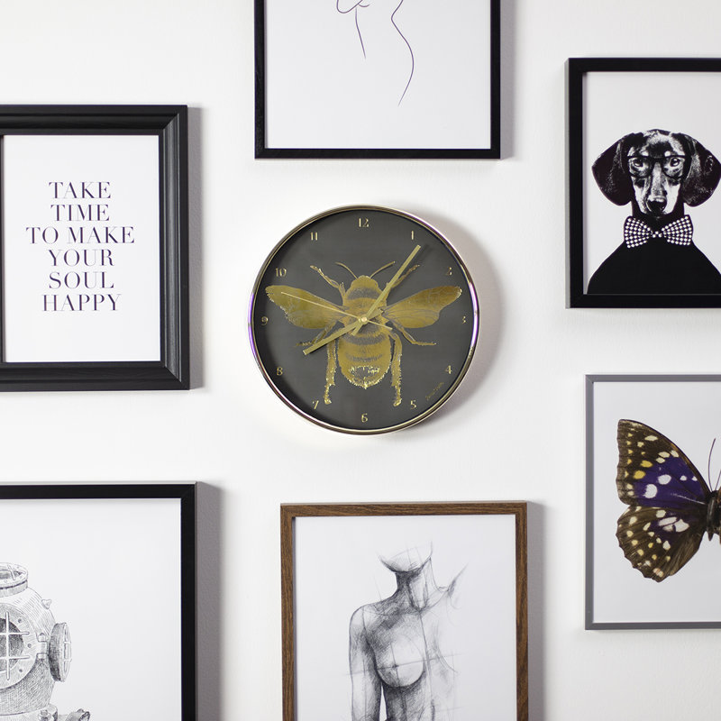 Wall Clock, Gold / Grey