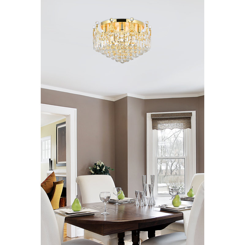 Plafonnier encastré 9 lumières 20 po Eustacio, Or, Coupe royale
