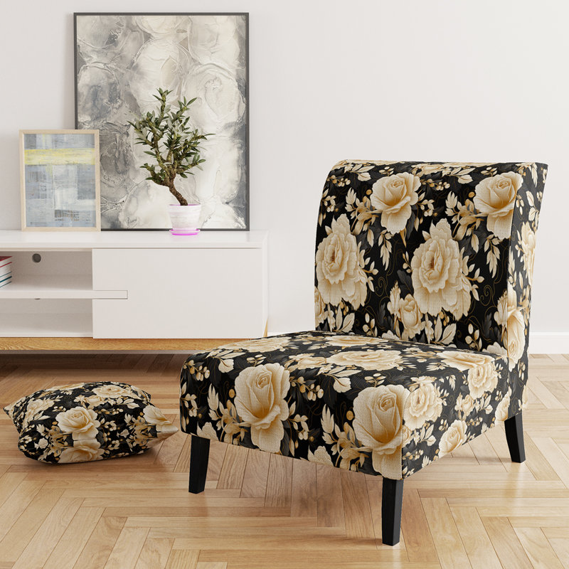 Fauteuil de chambre rembourré Elegant Beige Rose Harmony I