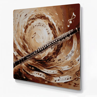 Music Bassoon Brown Metal Wall Art