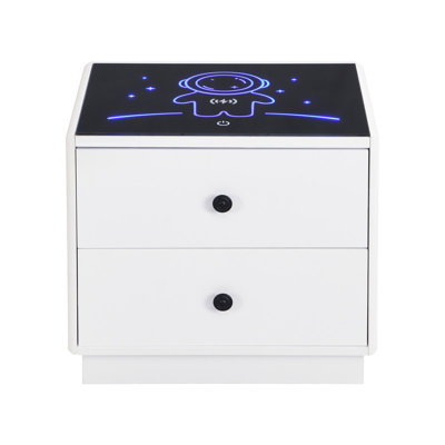 smart nightstand  with both USB and wireless charging modes,two drawers -  Ivy Bronx, 29D1FF1E11BD4D27A7B57CC5C4ABEB80