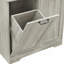 Bathroom Storage Cabinet With Doors And Drawers, Tilt-Out Laundry Hamper, Multiple Storage Space, Freestanding Style, Open Shelve, Adjustable Shelf, Oak