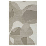 Rectangle Abstract Hand Tufted Wool Area Rug in Natural