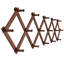 Portemanteau accordéon, portemanteau extensible mural, portemanteau mural en bois massif, 16 piquets, noyer