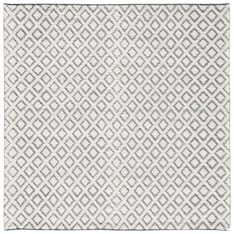 Vermont Hand Woven Wool Geometric Rug, Square 6'
