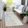Machine Washable Indoor/Outdoor Xhevrie Teal Rug