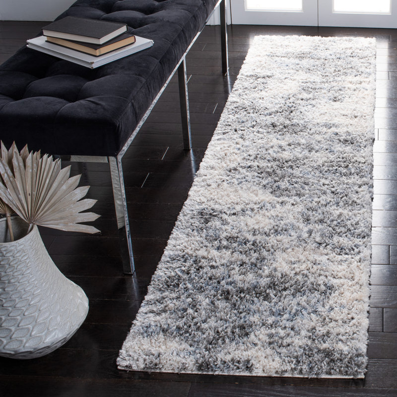 Tapis ivoire / gris / bleu Thiokk, Tapis de couloir 2 pi x 6 pi