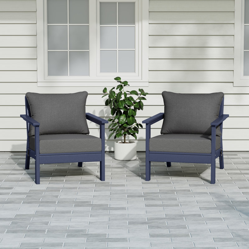 Chaise profonde avec coussins (ensemble de 2), Gris, Marine