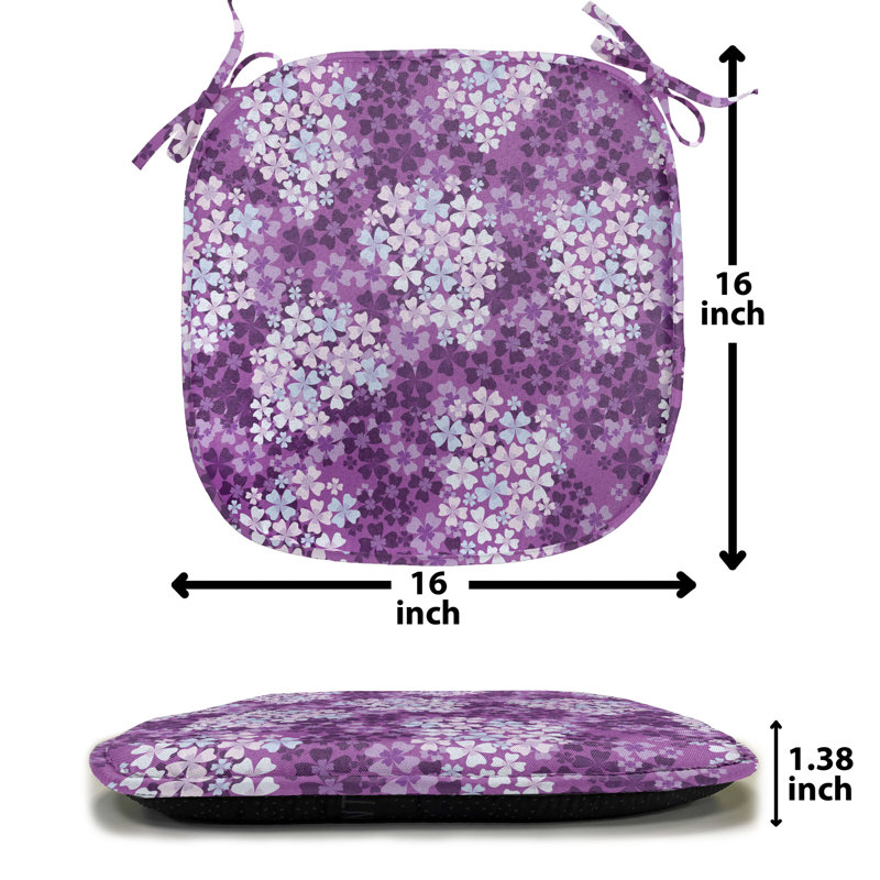 Outdoor Dining Chair Seat Cushion, Purple Floral 2