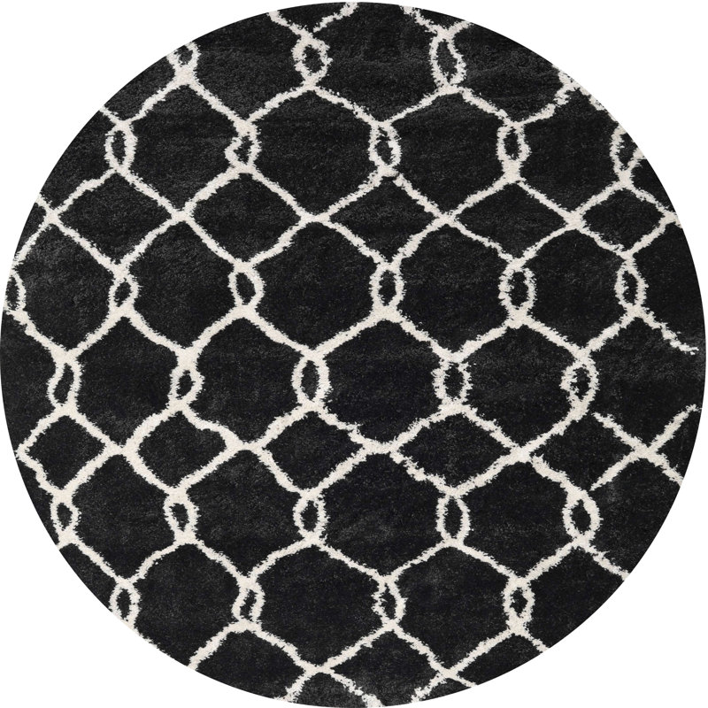 Geometric Indoor Rug, Round 7' x 7'