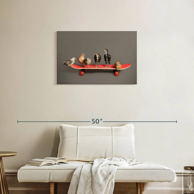 Brampt Chicks On Skateboard, 20" H x 30" W