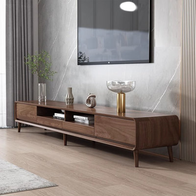 Meuble télé en bois manufacturé brun noisette