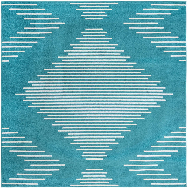 Geometric Indoor Rug, Square 9'10"
