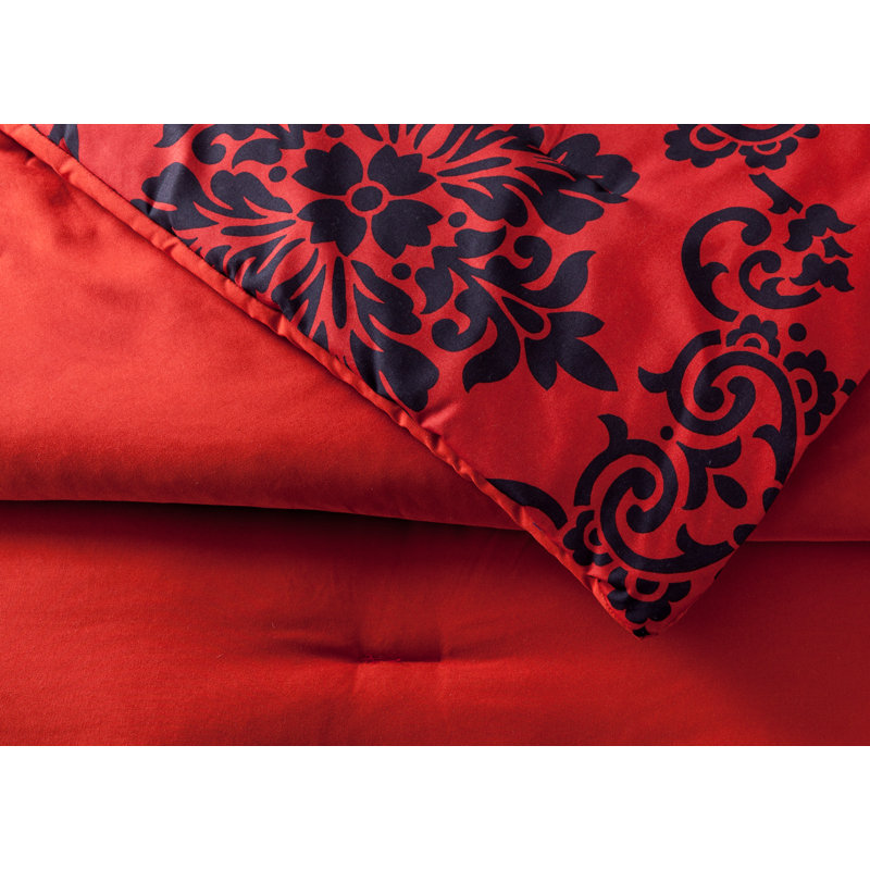 Damask Medallion 5-Piece Comforter Set, KIng Comforter + 2 Shams + 2 Throw Pillows