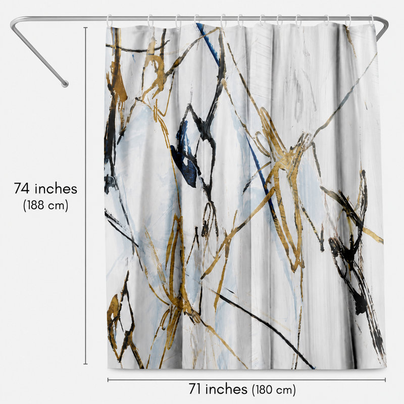 Strayer Abstract Multicolor Polyester Shower Curtain