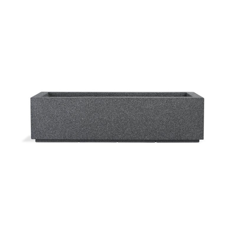 Milan Tall Polymer Box, 12" H x 46" W x 17" D, Gray Granite