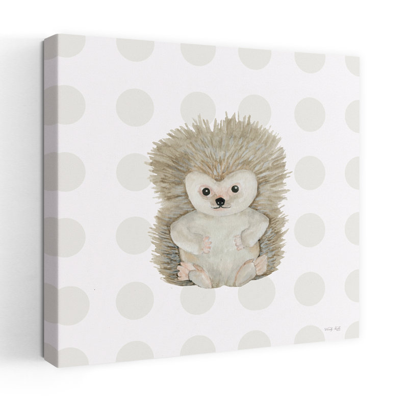 Baby Hedgehog Contemporary Pattern Art, 18" H x 18" W