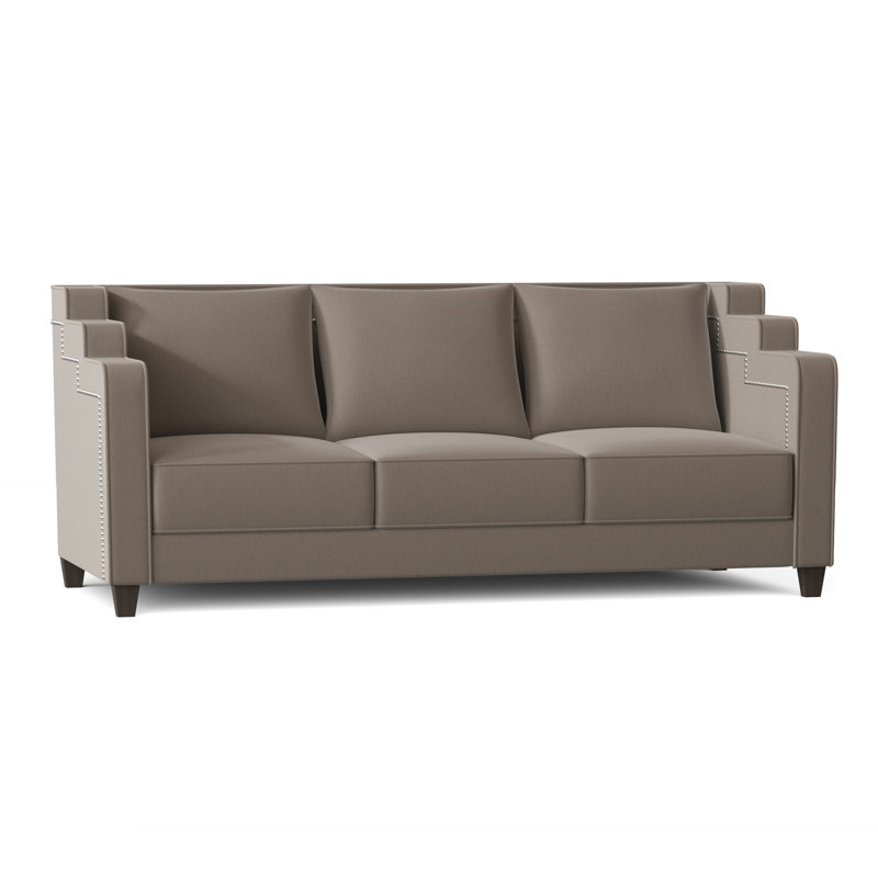 Abbey Sofa, Bella Black Performance Velvet, Brown Mahogany