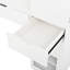 Bureau de maquillage blanc fonctionnel avec miroir, ports de charge, 3 tiroirs, 2 armoires et 8 compartiments cachés pour la beauté