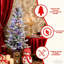 Arbre de Noël artificiel en flocons pré-éclairé avec bassin décoratif - lumières colorées et pommes de pin pour une élégance festive compacte-695141433