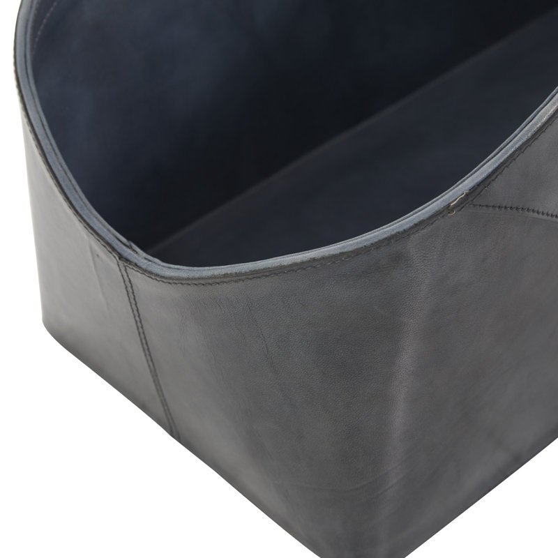 Porte-revues en cuir Lavernia, Gris foncé