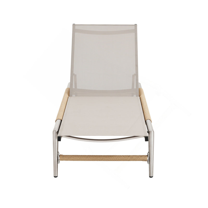 Chaise longue d'extérieur Hargrove Aluminun, siège extérieur en filet, 1 pièce, 1