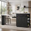 Îlot de cuisine cannelé avec table de salle à manger extensible et station de charge-131430558