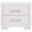 Table de chevet rectangulaire 2 tiroirs blanc cuivre avec poignées barre