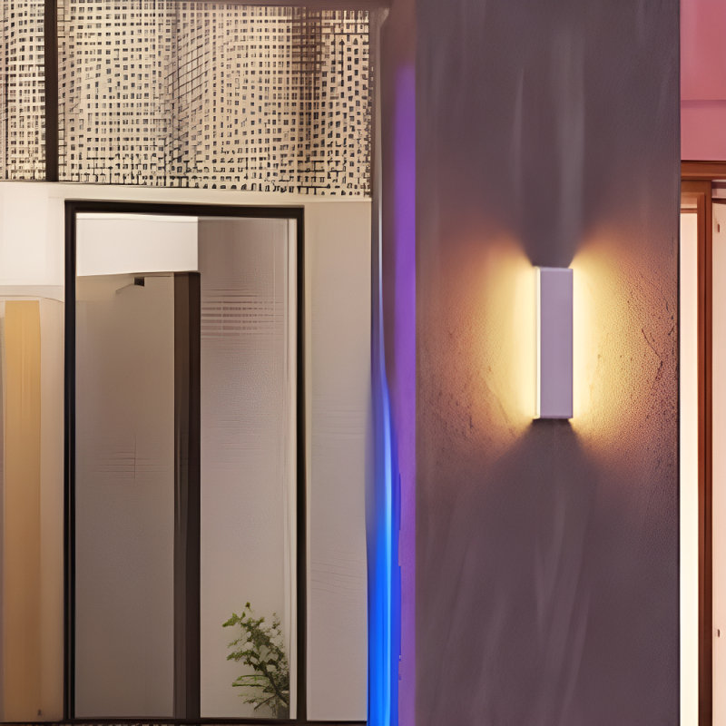 16 Inch Smart LED Wall Sconce, 100-265V RGBCW Color Changing Wall Light, Waterproof Outdoor Commercial Wall Washing Lighting, White