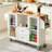 Kitchen Island with Locking Wheels, Portable Rolling Kitchen Island Cart