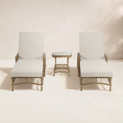 Kyla 27" Patio Chaise Lounge Set